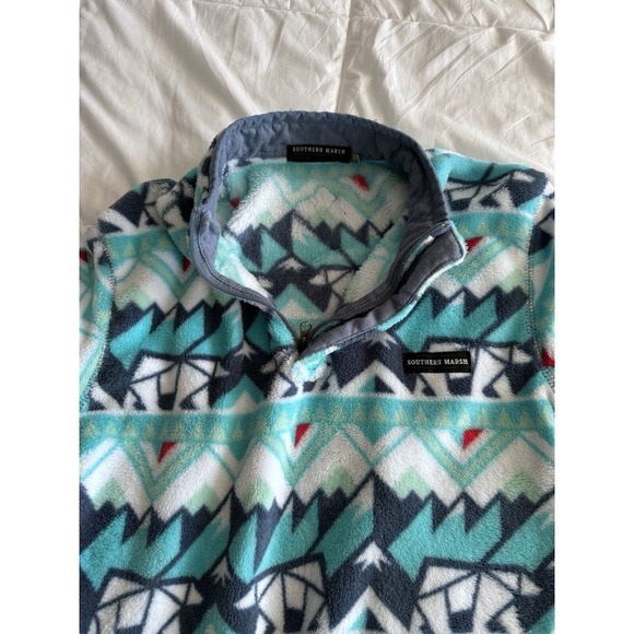 Youth Fairbanks Pullover in White & Teal by Southern Marsh Youth Size Large EUC - Picture 7 of 16